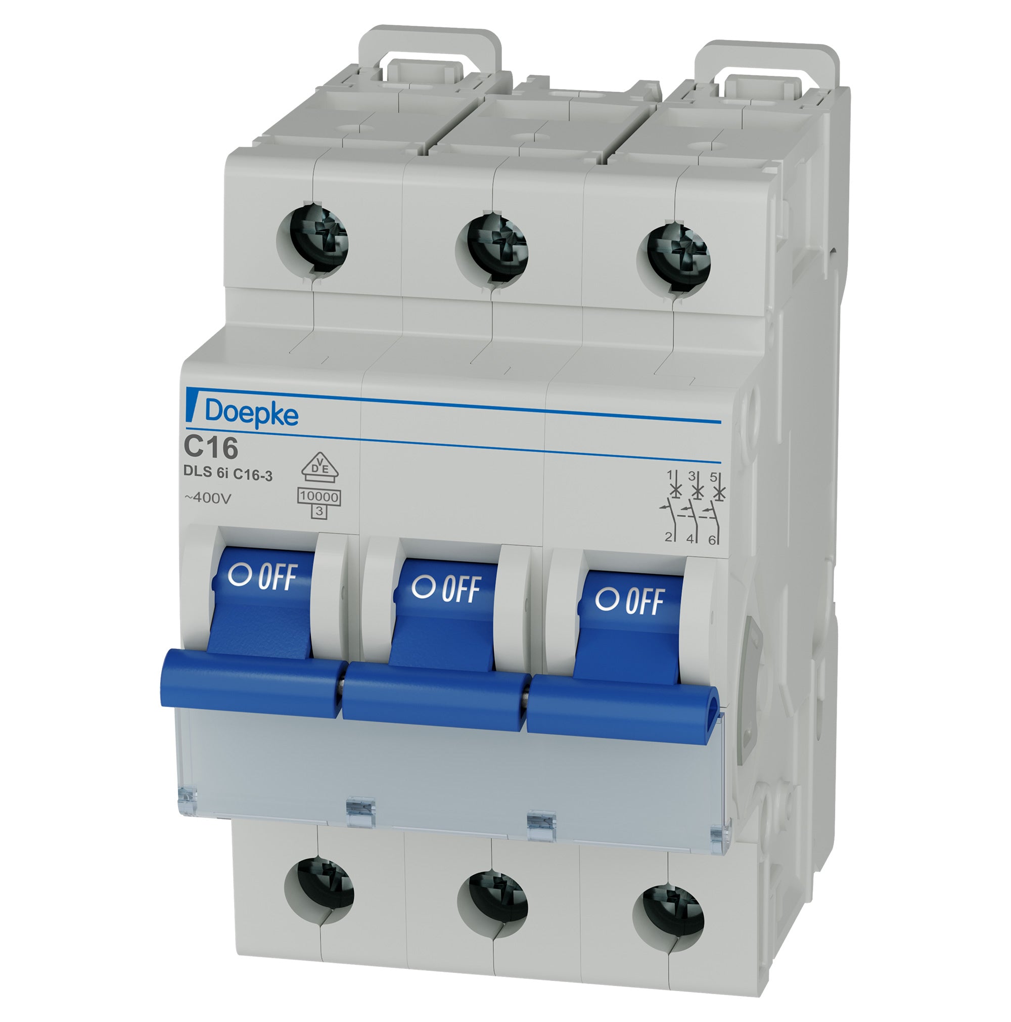 Doepke Doepke LS-Schalter 3p, C-Char, 400 V/16 A AC, 10 kA Doepke Doepke LS-Schalter 3p, C-Char, 400 V/16 A AC, 10 kA